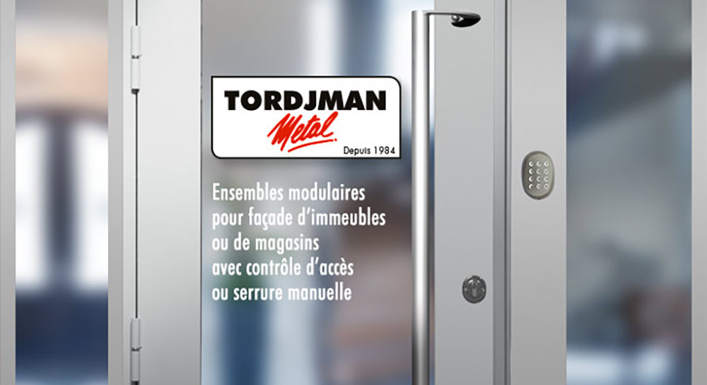 porte vitrée et façade vitrée de magasin ou immeuble Tordjman Métal
